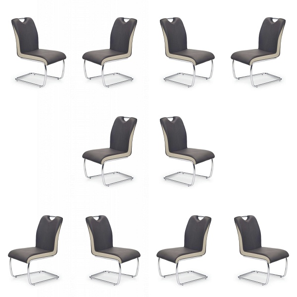 Dziesięć krzeseł ciemno brązowych champagne - 7237