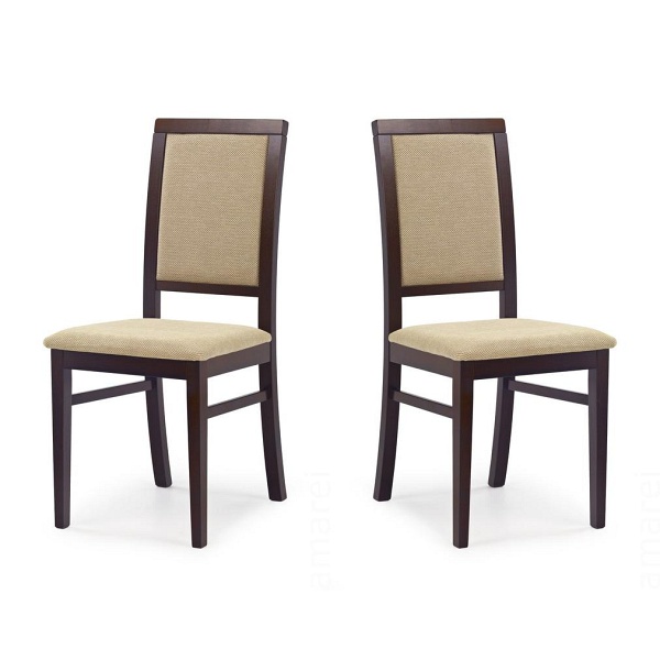 Dwa krzesła tapicerowane  ciemny orzech, - 2296
