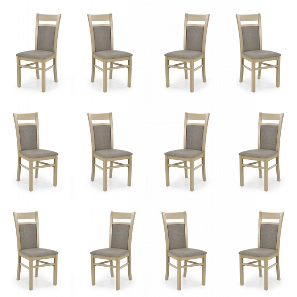 Dwanaście krzeseł dąb sonoma tapicerowanych - 0978