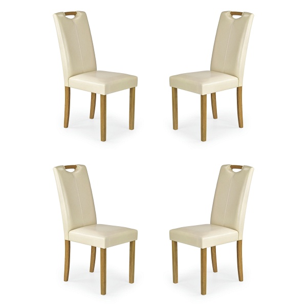 Cztery krzesła buk krem - 0596