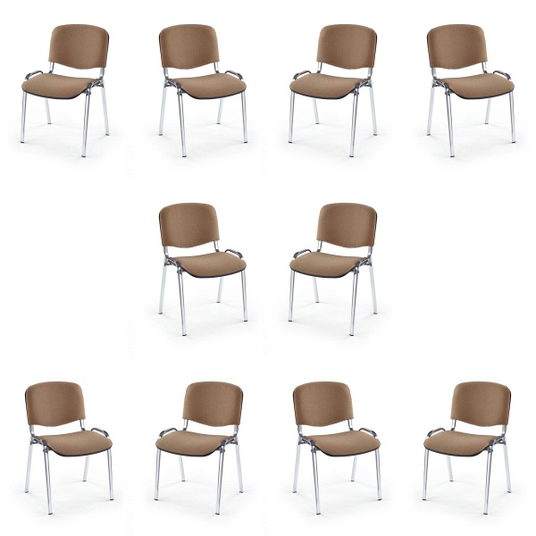 Dziesięć krzeseł beżowych / chrom - 0041