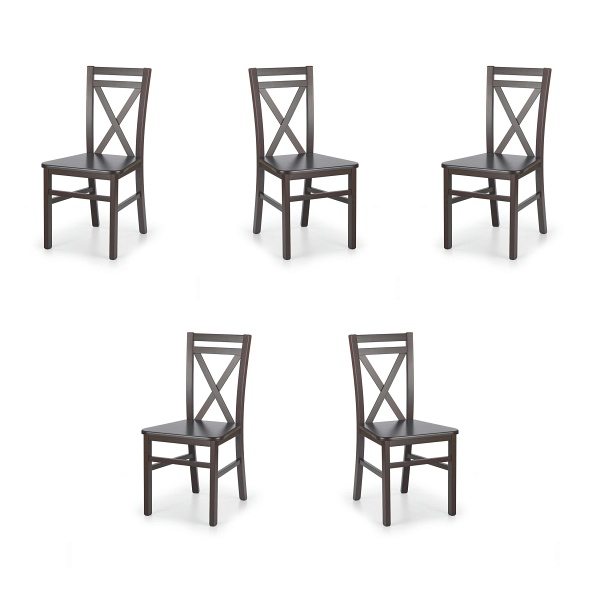 Pięć krzeseł ciemny orzech - 8081