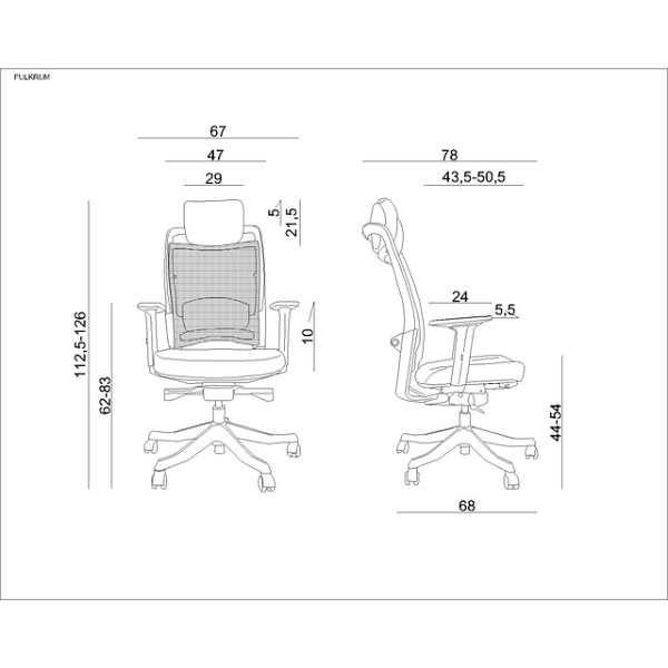 Fotel Fulkrum siatka / tkanina BL418  - Unique
