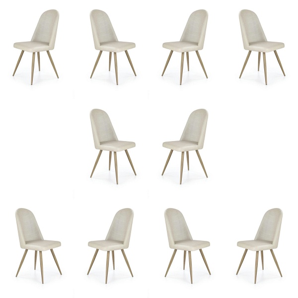Dziesięć krzeseł ciemno kremowych - 0428