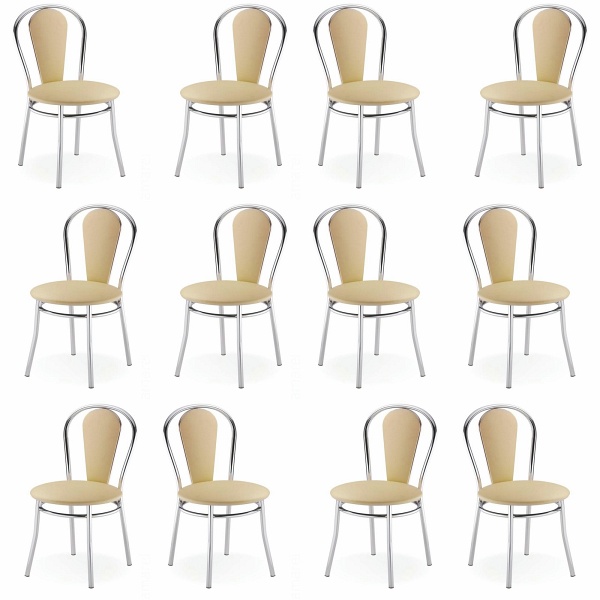Dwanaście krzeseł biurowych beżowych - 7729
