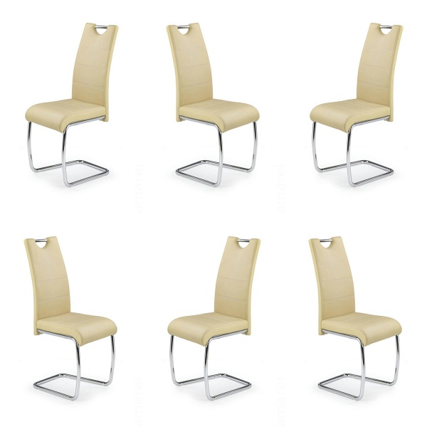 Sześć krzeseł beżowych - 0107