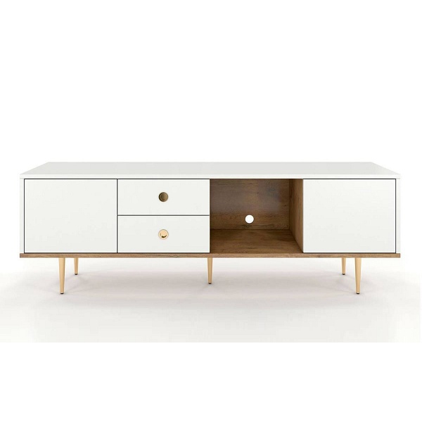 BIAŁA NOWOCZESNA SZAFKA RTV SKANDICA HARMONI