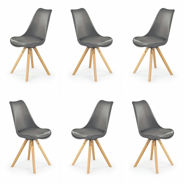 Sześć krzeseł popielatych - 1715