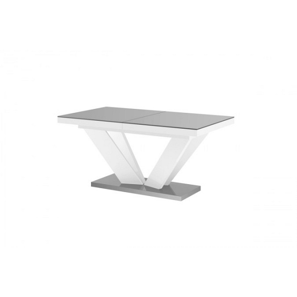 Stół Viva 2 blat / podstawa: szary połysk, nogi: biały połysk - Hubertus Meble