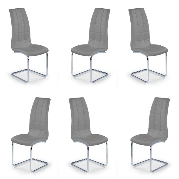 Sześć krzeseł popielatych - 2576