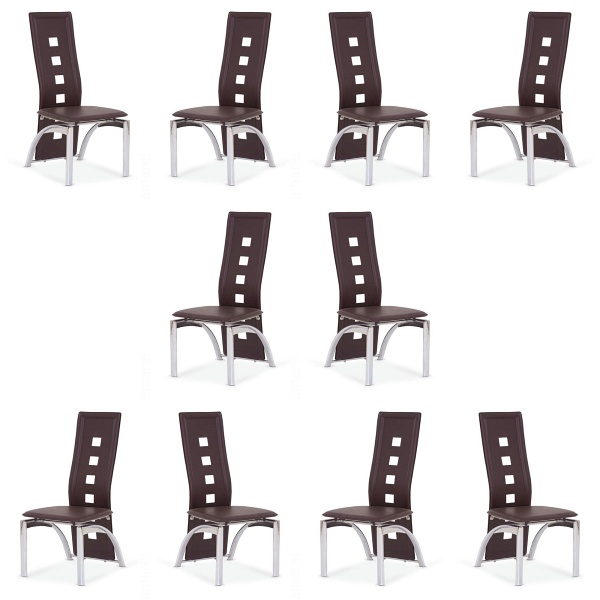 Dziesięć krzeseł ciemno brązowych - 1178