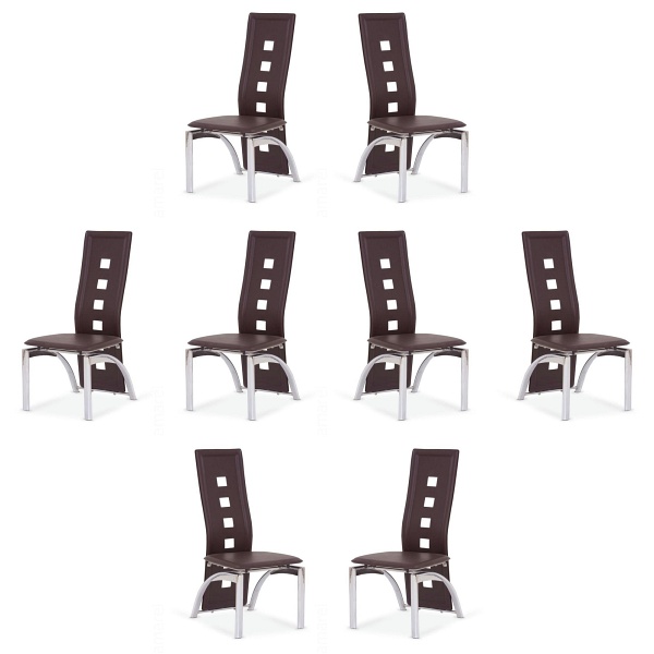 Osiem krzeseł ciemno brązowych - 1178