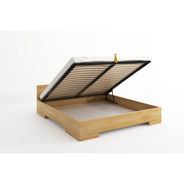 Łóżko drewniane sosnowe ze skrzynią na pościel Spectrum Maxi & ST - Skandica
