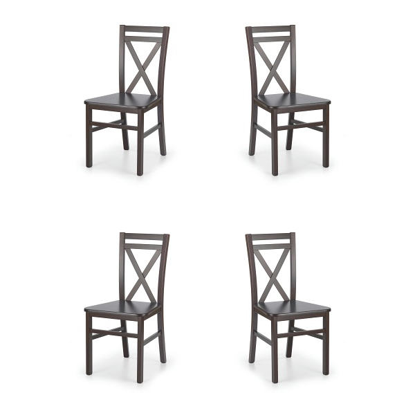 Cztery krzesła ciemny orzech - 8081