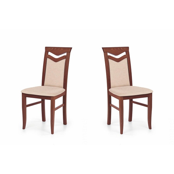 Dwa krzesła tapicerowane czereśnia antyczna II - 0787