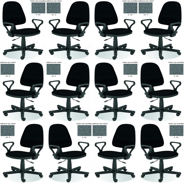 Dwanaście krzeseł biurowych szarych - 6732