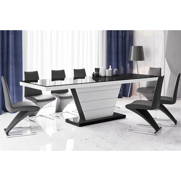 Stół Vega czarny połysk + biały połysk - Hubertus Meble