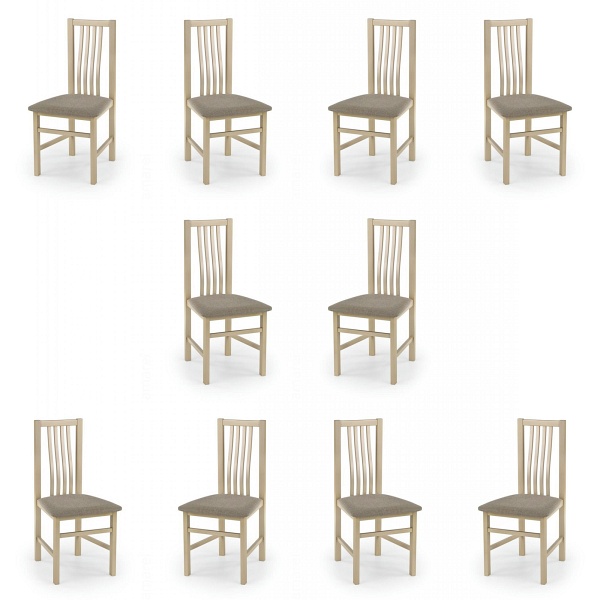 Dziesięć krzeseł dąb sonoma tapicerowanych - 1289