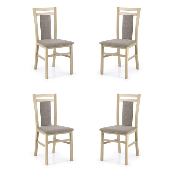 Cztery krzesła tapicerowane dąb sonoma  - 3390