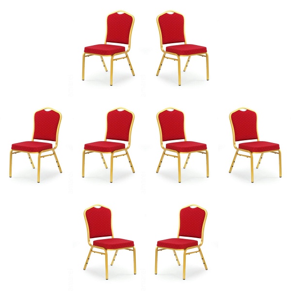 Osiem krzeseł bordowych - 2992