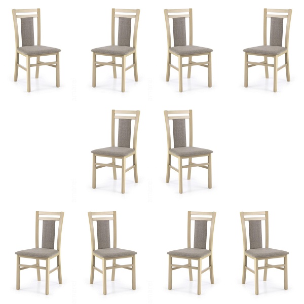 Dziesięć krzeseł dąb sonoma tapicerowanych - 3390