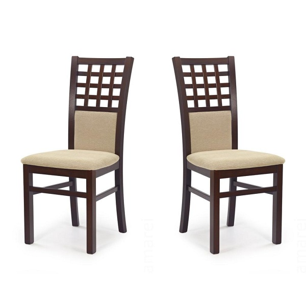 Dwa krzesła tapicerowane  ciemny orzech - 2432