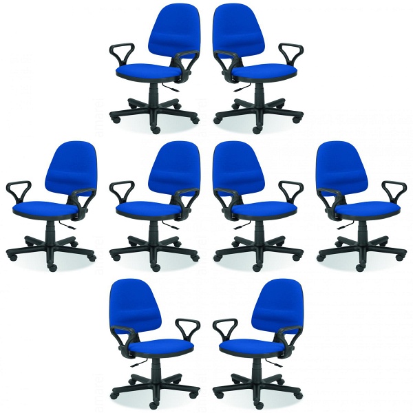 Osiem krzeseł biurowych niebieskich - 6060