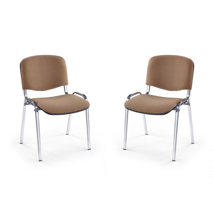 Dwa krzesła chrom beżowe - 0041