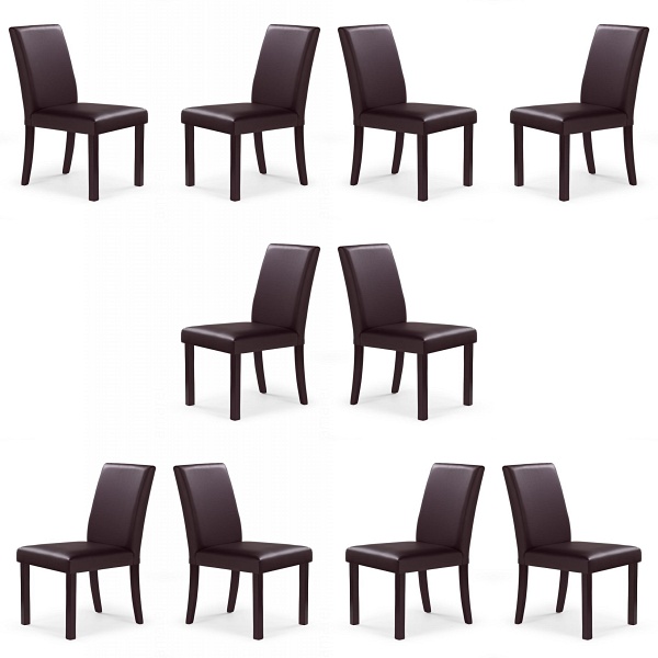 Dziesięć krzeseł ciemny orzech / brąz - 5198
