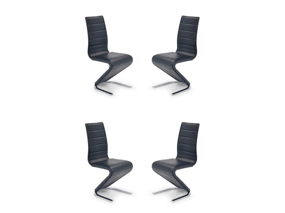 Cztery krzesła czarne - 7466