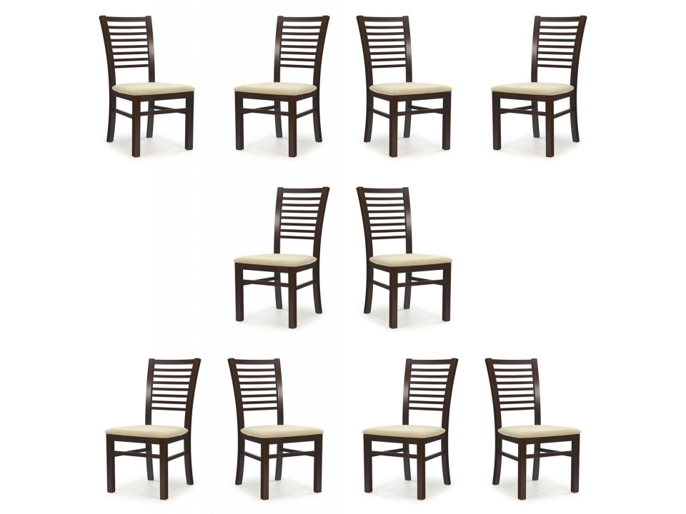 Dziesięć krzeseł ciemny orzech tapicerowanych - 2470