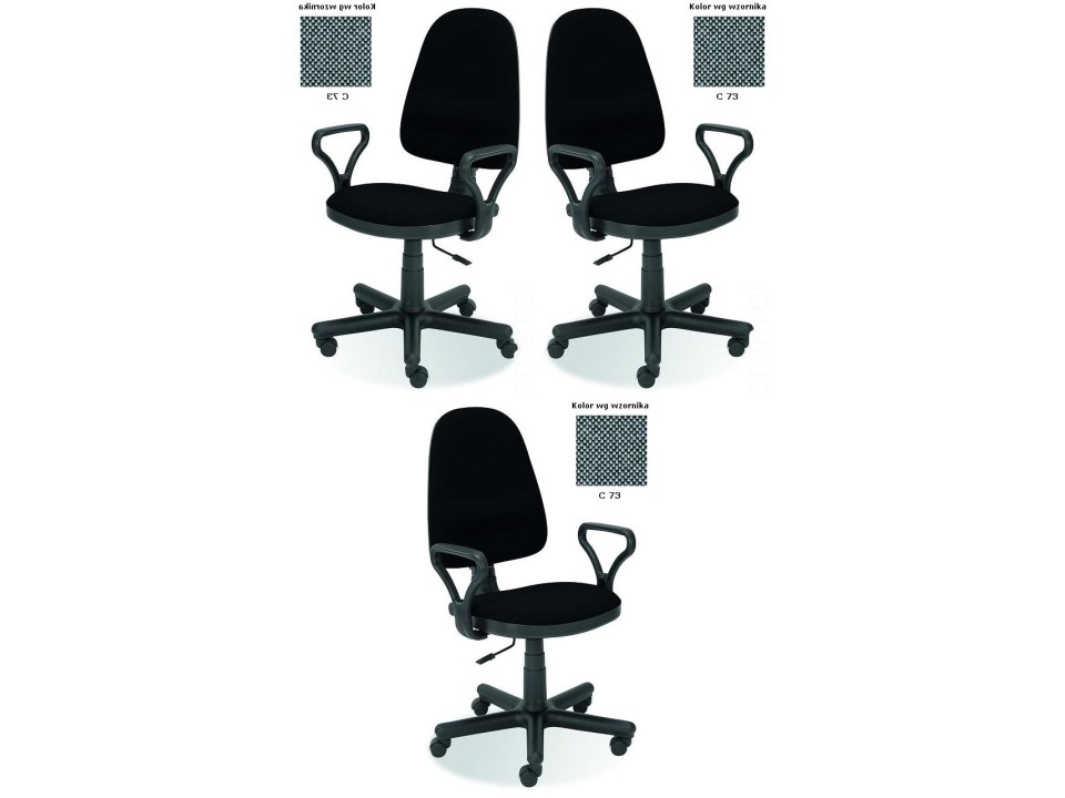 Trzy krzesła biurowe  szare - 6732