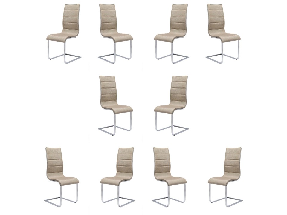 Dziesięć krzeseł beżowo białych - 1396
