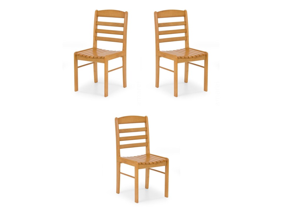 Trzy krzesła olcha złota - 6732