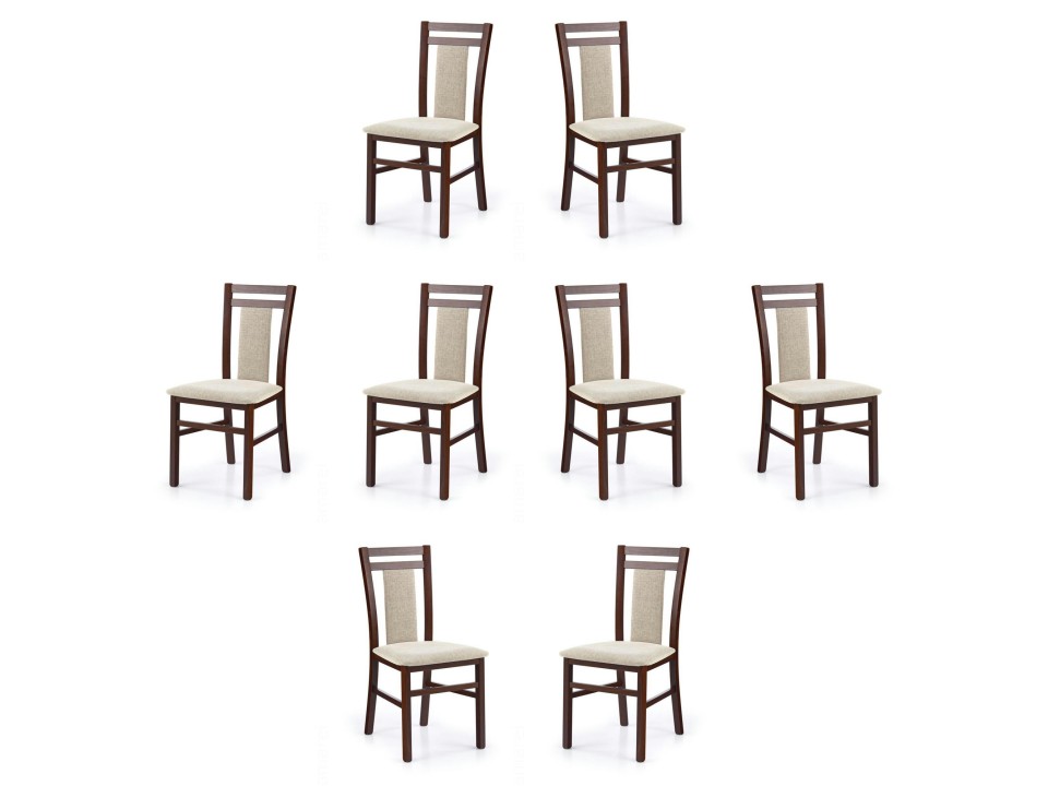 Osiem krzeseł ciemny orzech tapicerowanych - 4700