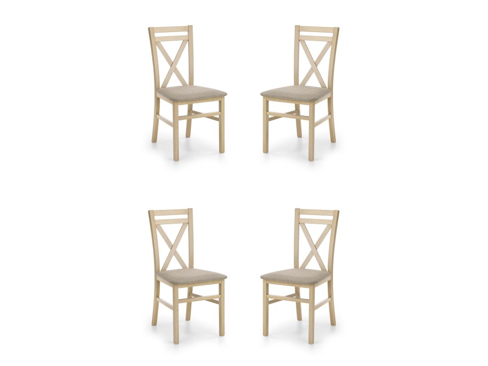 Cztery krzesła tapicerowane  dąb sonoma  - 5196