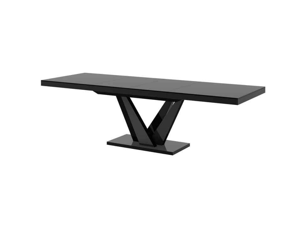 Stół rozkładany VEGAS 160-256 cm Czarny / Czarny Wysoki połysk