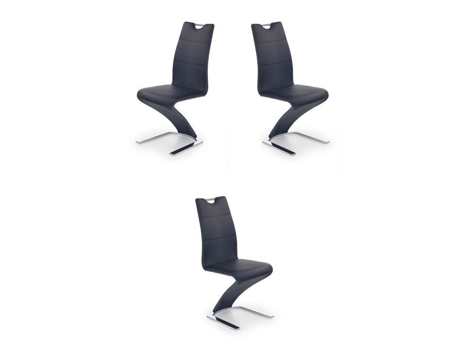 Trzy krzesła czarne - 4915