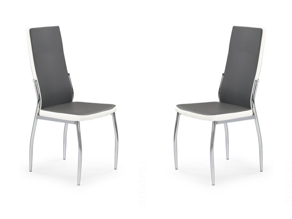 Dwa krzesła popielate białe - 0060