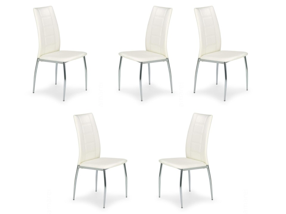 Pięć krzeseł białych - 6576