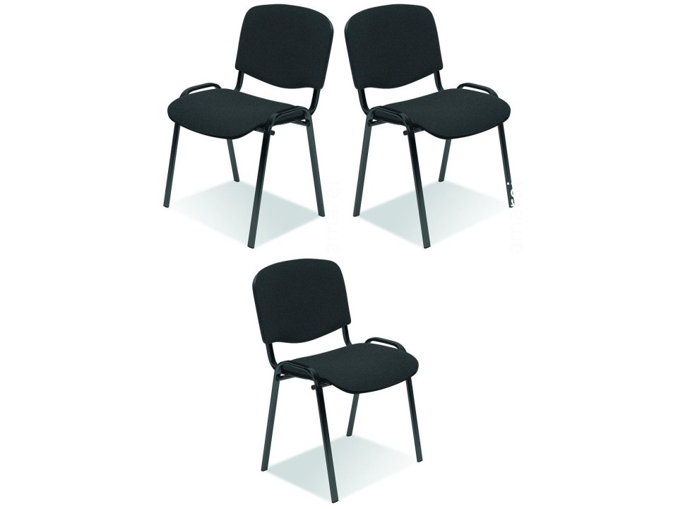 Trzy krzesła  ciemno szare - 0387