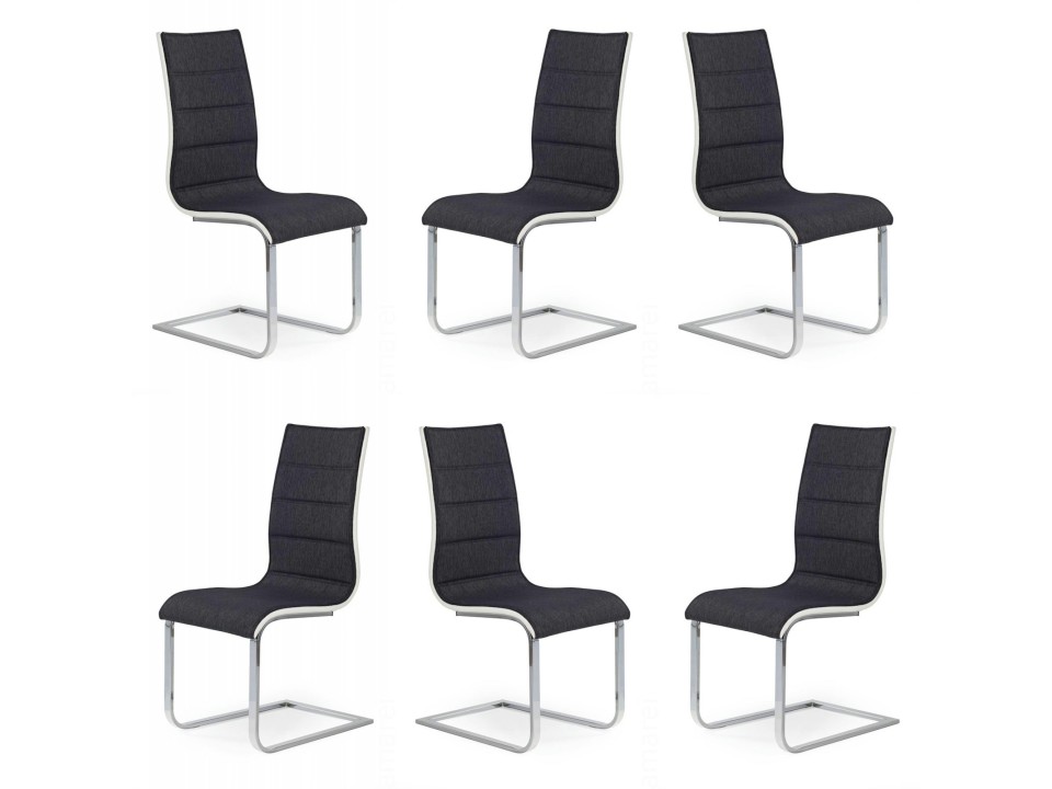 Sześć krzeseł grafitowych - 4863