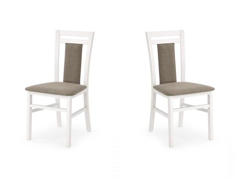 Dwa krzesła tapicerowane białe  - 5172