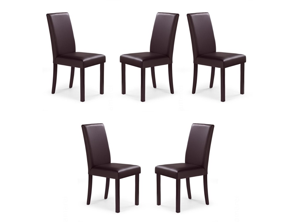 Pięć krzeseł ciemny orzech / brąz - 5198