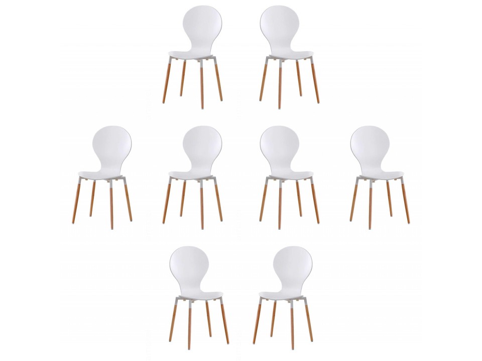 Osiem krzeseł białych - 3123