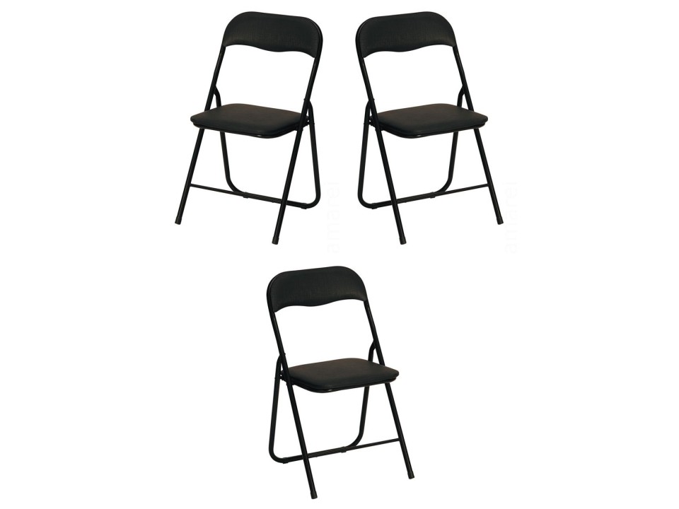 Trzy krzesła czarne - 7616