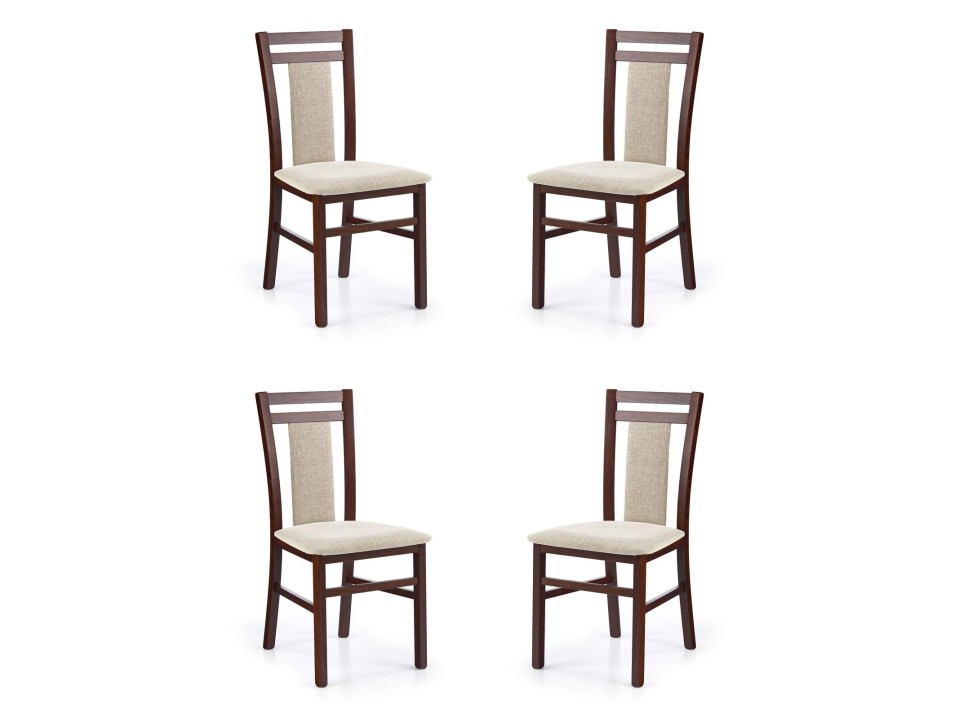 Cztery krzesła tapicerowane ciemny orzech  - 4700