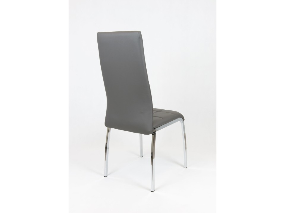Sk Design Ks025 Szare Krzesło Z Ekoskóry Na Chromowanym Stelażu