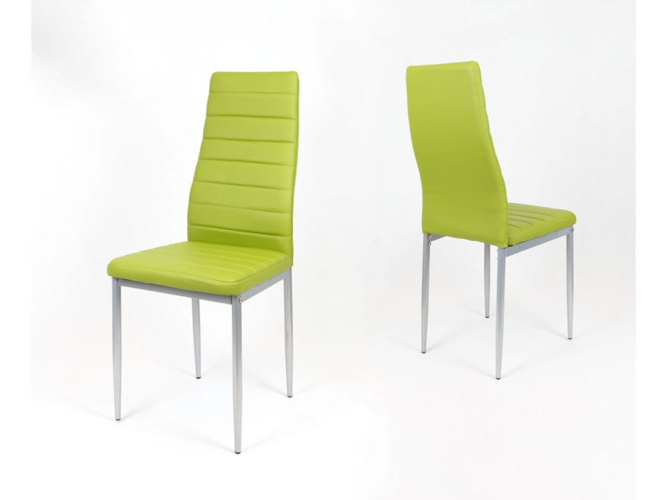 Sk Design Ks001 Zielone Krzesło Z Eko-Skóry, Szare Nogi