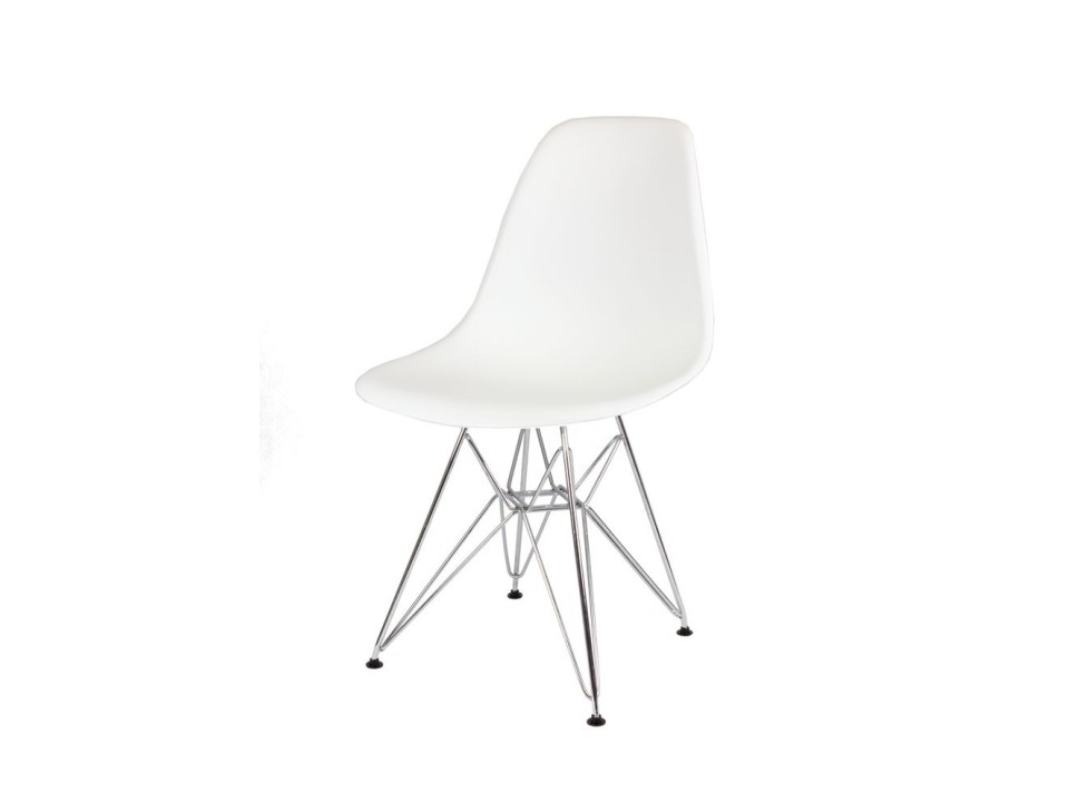 Sk Design Kr012 Białe Krzesło Chrom